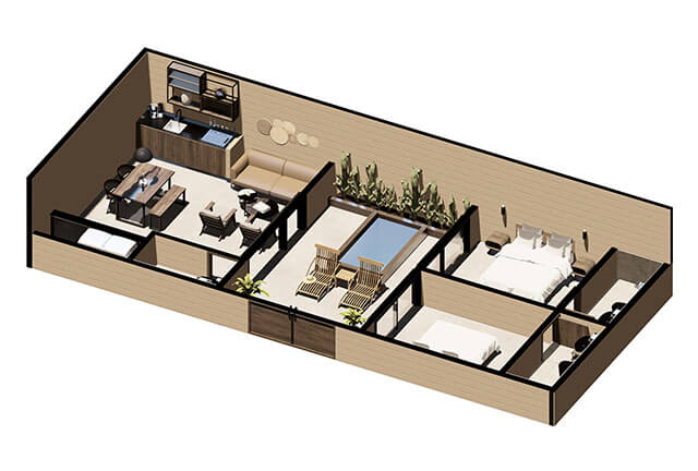 Varuna Playa Delfín prototipo 2 planta baja 2D